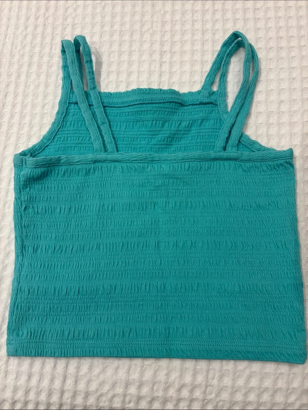 Old Navy Girls 3-Pack Smocked Tank Tops - Aqua, Black, White